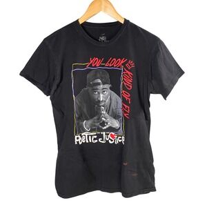 Vintage Poetic Justice Tupac Shakur Graphic T Shirt Black Size Medium 90s Movie